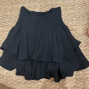 SHEIN Black Asymmetrical Tiered Skirt